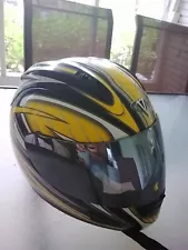 Vega Altura Motorcycle Helmet Size L Racing Snell DOT Approved Yellow Black