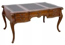 Hand Carved Mahogany 5 Drawer Executive Writing Desk Home Office Solution