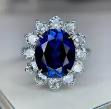 Royal Blue Sapphire Oval Ring Engagement ring Princess Diana Engagement Ring