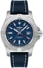 Breitling New Avenger Automatic GMT Blue Dial Steel Luxury Mens Watch For Sale