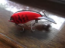 Custom Painted USA Made Fred Arbogast Mudbug,Model G20,Texas Red, Rattle