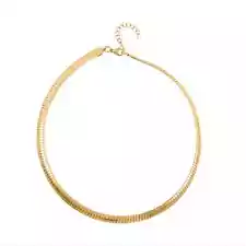 Stainless Steel ION Plated Yellow Gold Chain Necklace Jewelry for Women Size 18