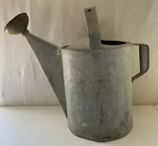 Vtg Galvanized Watering Can marked 12 with Sprinkling Head Rustic Garden Tool tc