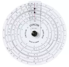 Concise Ruler Circular Slide Rule No. 300 100829 Made IN JAPAN 110mm