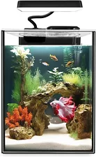 Glass Betta Aquarium Starter Kits 1.5 Gallon Small Fish Tank New B36