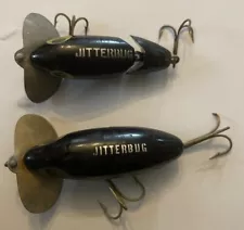 Arbogast Fishing Lure Jointed Jitterbug Black Vintage & Solid Black Jitterbug