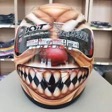 Mad Killer Scary Clown Motorcycle Airbrush Custom Helmet