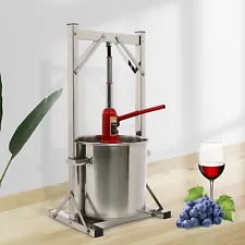 22L Stainless Steel Apple/Fruit Press With Hydraulic Jack Aid for Wine/Cider