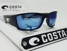 COSTA DEL MAR matte black/blue mirror CORBINA polarized 580P sunglasses NEW!