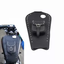 For Honda Shadow VT1100C C1 1987-1996 Black PU Leather Tank Cap Panel Cover Bag (For: 1996 Honda Shadow 1100)