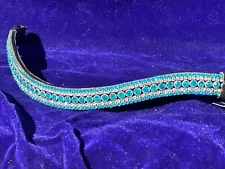 Sparkly Curve shape Browband ideal for dressage Bridle turquoise Crystal SALE