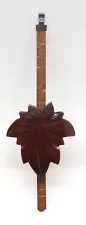 Cuckoo Clock Pendulum 3" Maple Leaf Style NEW Brown German Made 8 3/4" Length