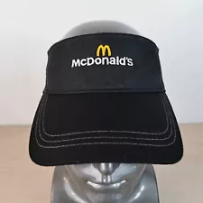 MCDONALDS FRONT LOGO ADJUSTABLE STRAP SUN VISOR/CAP BLACK, EMPLOYEE/WORK/UNIFORM