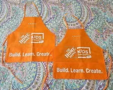 2 Home Depot Kids Orange Workshop Apron Build Learn Create Child's Children THD