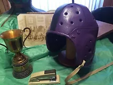 1930s -1940 TCU Colors - Old style Leather Football Helmet