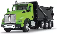 Kenworth T880 Day Cab with Rogue Transfer Dump Body Truck Lime Green and Black 1