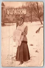 Port Jervis NY 1910 humor THIS PROPERTY FOR SALE A BARGAIN sign vtg Postcard A68