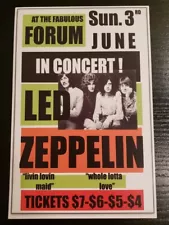 Led Zeppelin 4"x6" Reproduction 06/03/1973 Concert Mini Poster Postcard 0054