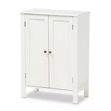 Thelma 2 Door Wood Multipurpose Storage Cabinet White - Baxton Studio: