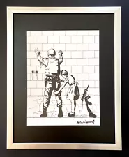 BANKSY + SIGNED " GIRL SEARCHING SOLDIER " PRINT FRAMED + BUY IT NOW!