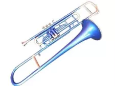 SALE !! Trumbone Bb flat Valve New BLUE Brass Finish FREE HARD CASE+M/P