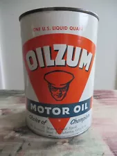 New ListingVintage OILZUM MOTOR OIL 1 FULL Qt. Can Quart Choice of Champions - Great Shape!