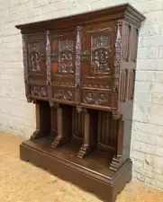 50% Payment ARRIVES NOV 2024: Antique French Gothic Revival Sideboard/Cabinet