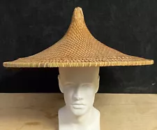 Large 22" Diameter Asian Rice Paddy Sun Woven Hat