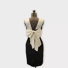 Black and White 80s Cocktail Dress | J S Collections | Size 10