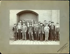 c1910 LABORERS TEENAGE CABINET CARD PHOTO 9X7 INCHES for NORTHWEST MAGAZINE