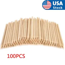 100PCS Orange Sticks for Nails 4.5 Inch - Wooden Cuticle Pusher & Remover Set