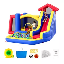 VEVOR Inflatable Bounce House Bouncy Jumping Castle with Blower Slide for Kids