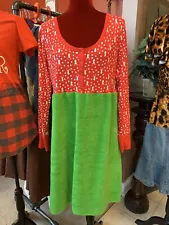 Women’s Upcycled Recycled Vintage T-Shirt Christmas Terrycloth Dress Gypsy Ooak