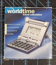 Collapsible World Time Travel Clock 16 Zones, Alarm, Calendar & Calculator