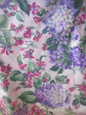 2+ Yards Vintage Cotton Quilt Fabric CONCORD Purple Hydrangea Pink Sweet Peas