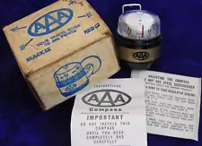 Vintage AAA Compass Accessory Dash Mount in Box Pontiac Chevy Ford AMC Olds GM