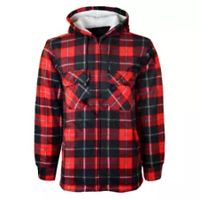 Men's Fleece Check Hooded Jacket Hoodie For Winter, Warm Thick Outwears For Men