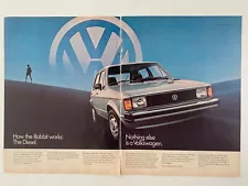 Volkswagen Rabbit Diesel Engine Vintage 1981 Print Ad