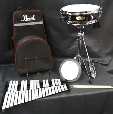 Pearl Student Percussion Combo Kit with Snare Drum, Bells, Stand, Pad, Sticks,