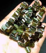 100ct 80-100PCS+ Clear Tourmaline—GREEN Tourmaline Crystal Rough gem Rock i849