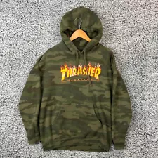 Thrasher Hoodie Adult Large Camo Flames Pullover Sweatshirt Skater Y2K Mens L