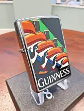 Zippo Windproof Lighter GUINESS TOUCANS Street Chrome 2017 NEW IN BOX FAST POST