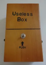 Useless Box Leave me Alone Machine Fully Assembled in Real Wood