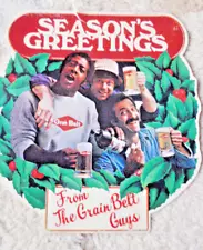 Vintage Grain Belt Double Sided Sign Seasons Greetings from The Grain Belt Guys