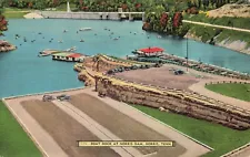 Postcard Boat Dock At Norris Dam Lake Tennessee TN Linen