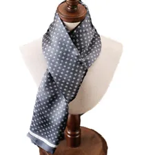 Men's 100 Silk Scarf Neckerchief Long Business Cravat Elegant Grey All Seasons