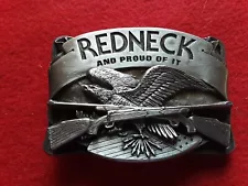 PEWTER BELT BUCKLE, "REDNECK" 3-D DESIGN, SISKIYOU-BERGAMOT USA, MAN-0724*08408