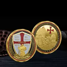 Commemorative Crusader Pray Always Decoration Relief Challenge Coin Gold Plated