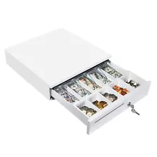 White Cash Drawer, 16" Heavy Duty Cash Register for Point of Sale (POS) Syste...