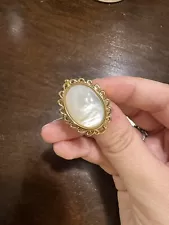 vintage pearl rings 14 k gold diamond